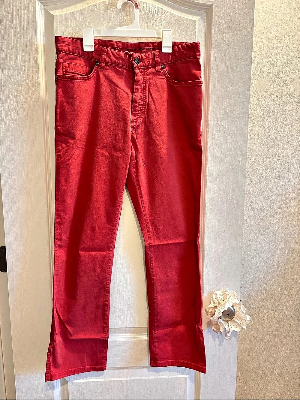 Ermenegildo Zegna Men's Straight Jeans Cotton Waist 33 in Red Vintage style